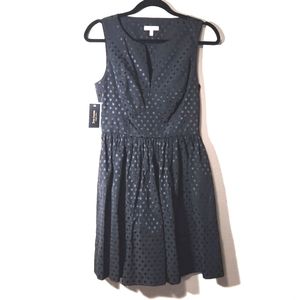 NWT! Juicy Couture Fit Flare Polka Dots Black Dress Size 6